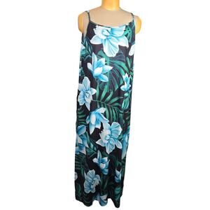 NHICDNS Women 4XL Maxi Dress Floral Hibiscus Tropical Vacation Beach Resortwear